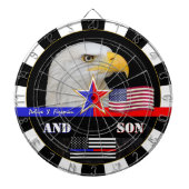 Politie vs Brandweerman & Dunne Rode/Blauwe Lijn, Dartbord (Voorkant)