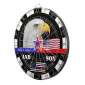 Politie vs Brandweerman & Dunne Rode/Blauwe Lijn, Dartbord (Voorkant Rechts)