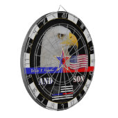 Politie vs Brandweerman & Dunne Rode/Blauwe Lijn, Dartbord (Voorkant Links)