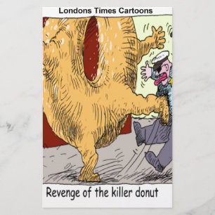 Politie Vs Donut Funny Cartoon Briefpapier