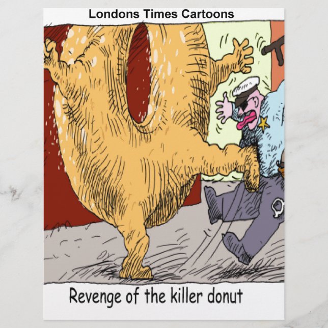 Politie Vs Donut Grappige Cartoon (Voorkant)