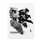 Politie vuurt vuur met water in helmen magneet (Verticaal)