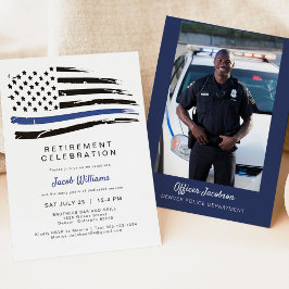 Politie Waterverf met blauwe lijn Vlag I Kaart