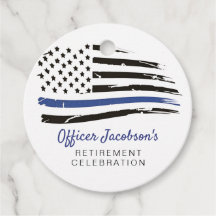 Politie Waterverf met blauwe lijn Vlag pensioen E