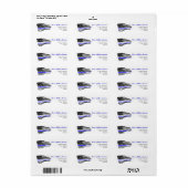 Politie Waterverf met blauwe lijnvlag Etiket (Full Sheet)