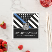 Politie Wetshandhaving Afstuderen Blauwe Lijn Vlag Servet (Insitu)