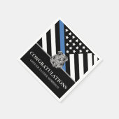 Politie Wetshandhaving Afstuderen Blauwe Lijn Vlag Servet (Hoek)