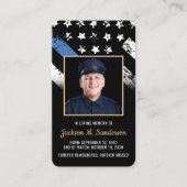 Politie Wetshandhaving Begrafenis Foto Gebed Kaart Visitekaartje (Voorkant)