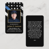 Politie Wetshandhaving Begrafenis Foto Gebed Kaart Visitekaartje (Voorkant / Achterkant)