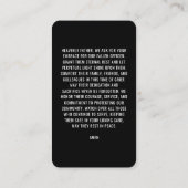 Politie Wetshandhaving Begrafenis Foto Gebed Kaart Visitekaartje (Achterkant)