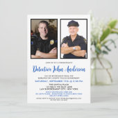 Politie Wetshandhaving Pensioen 2 Photo Party Kaart (Staand voorkant)