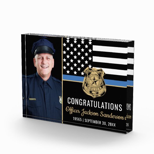 Politie wetshandhaving pensioen blauwe lijn foto (Rechts)