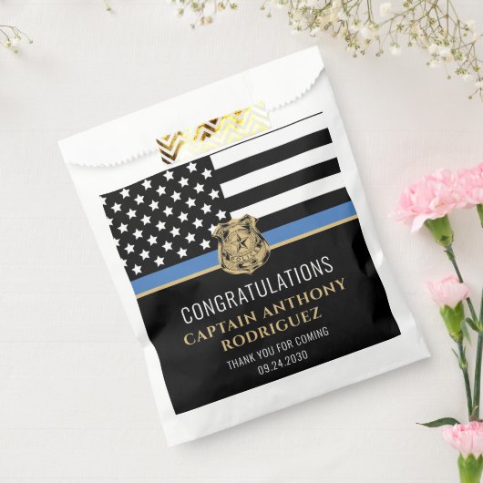 Politie wetshandhaving pensioen dunne blauwe lijn bedankzakje (Gezegeld)