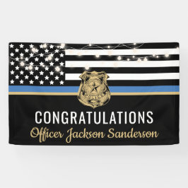 Politie wetshandhaving pensioen dunne blauwe lijn spandoek