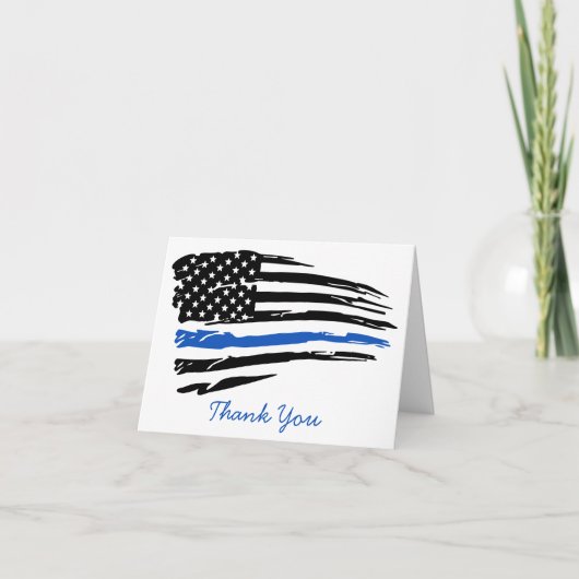 Politie Wetshandhaving Thin Blue Line Bedankkaart (Voorkant)