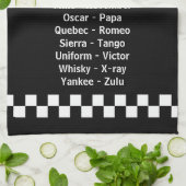 Politie zendt fonetisch noodalfabet uit theedoek (Gevouwen)