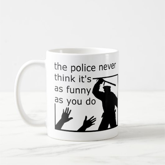 Politie Zingevoel Humor Grappige Mok (Links)