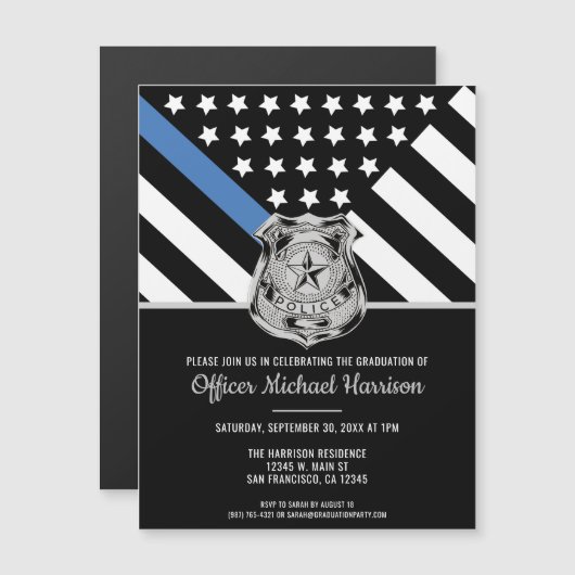 Politieacademie Afstudeerafdeling Handhaving Magnetische Uitnodiging (Voorkant / Achterkant)