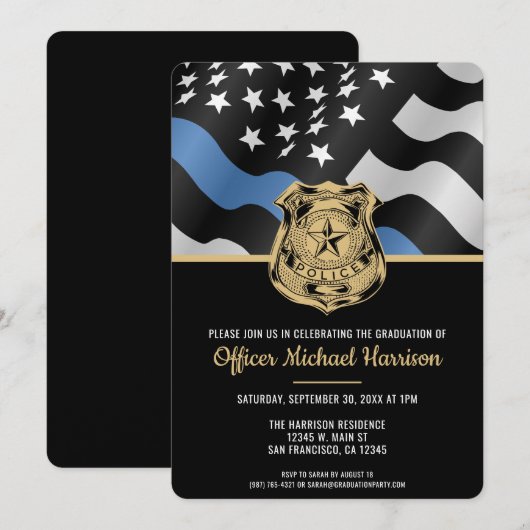 Politieacademie Afstudeerpartij Wetshandhaving Kaart (Voorkant / Achterkant)