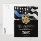 Politieacademie Afstudeerpartij Wetshandhaving Uitnodiging Briefkaart (Voorkant / Achterkant)