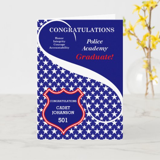 Politieacademie Afstuderen gefeliciteerd Kaart (Gele Bloem)