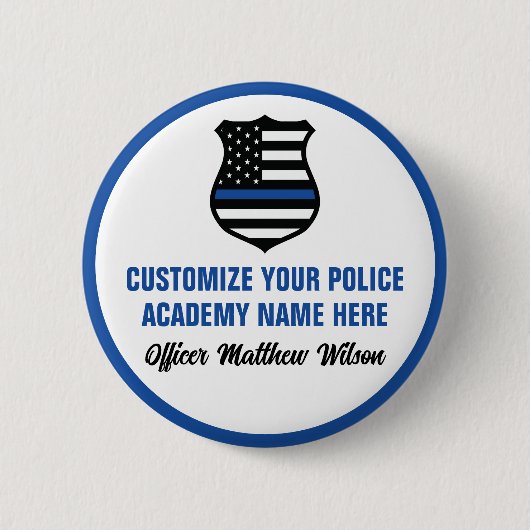 Politieacademie Afstuderen gepersonaliseerd Afstud Ronde Button 5,7 Cm (Voorkant)