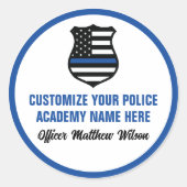 Politieacademie Afstuderen gepersonaliseerd Afstud Ronde Sticker