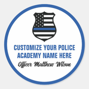 Politieacademie Afstuderen gepersonaliseerd Afstud Ronde Sticker