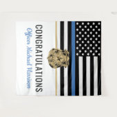 Politieacademie Afstuderen Thin Blue Line Party Wandkleed (Voorkant (horizontaal))