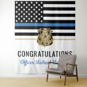 Politieacademie Afstuderen Thin Blue Line Party Wandkleed (In situ)