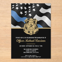 Politieacademie Afstuderen wetshandhavingsvlag Acryl Uitnodigingen