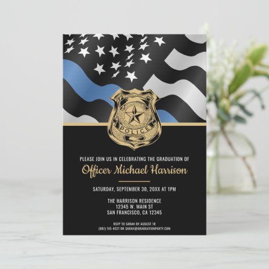 Politieacademie Afstuderen wetshandhavingsvlag Kaart (Staand voorkant)