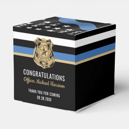 Politieacademie feliciteert afstudeerfeest bedankdoosjes (Achterkant)