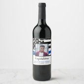 Politieacademie Foto Thin Blue Line Wijn Etiket (Voorkant)