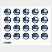 Politieacademie Modern Thin Blue Line Flag Ronde Sticker (Vel)