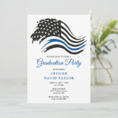 Politieacademie Thin Blue Line Flag Kaart (Staand voorkant)