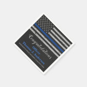 Politieacademie Thin Blue Line Flag Napkin Servet (Hoek)