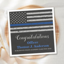 Politieacademie Thin Blue Line Flag Napkin