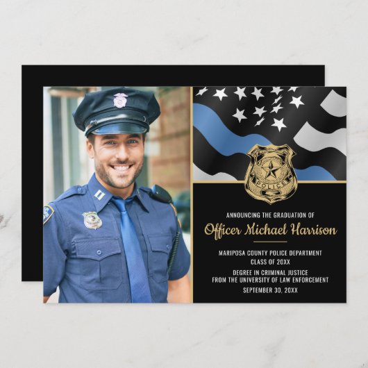 Politieacademie Wetshandhaving Afstuderen Aankondiging (Voorkant / Achterkant)