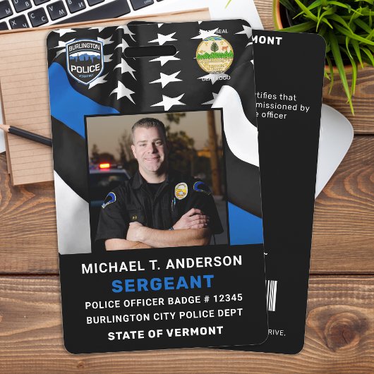 Politieafdeling Aangepaste Logo Foto Agent ID Badge
