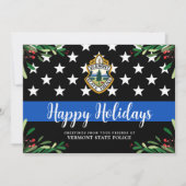 Politieafdeling Aangepaste Logo Thin Blue Line Feestdagenkaart (Voorkant)