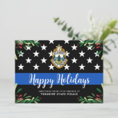 Politieafdeling Aangepaste Logo Thin Blue Line Feestdagenkaart (Staand voorkant)