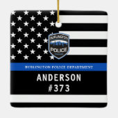 Politieafdeling Blue Custom Logo Law Enforcement Keramisch Ornament (Achterkant)