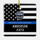 Politieafdeling Blue Custom Logo Law Enforcement Keramisch Ornament (Voorkant)