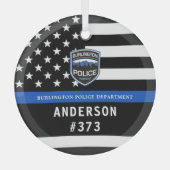 Politieafdeling Douane Logo Blue Law Enforcement Glas Ornament (Voorkant)