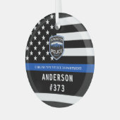 Politieafdeling Douane Logo Blue Law Enforcement Glas Ornament (Voorkant links)