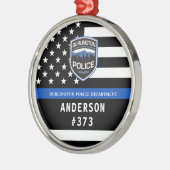 Politieafdeling Douane Logo Blue Law Enforcement Metalen Ornament (Links)