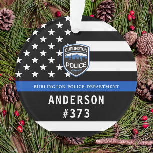 Politieafdeling Douane Logo Blue Law Enforcement Ornament