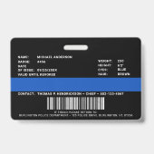 Politieafdeling Foto Professionele Officier ID Badge (Achterkant)