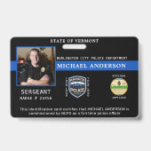 Politieafdeling Foto Professionele Officier ID Badge (Voorzijde)